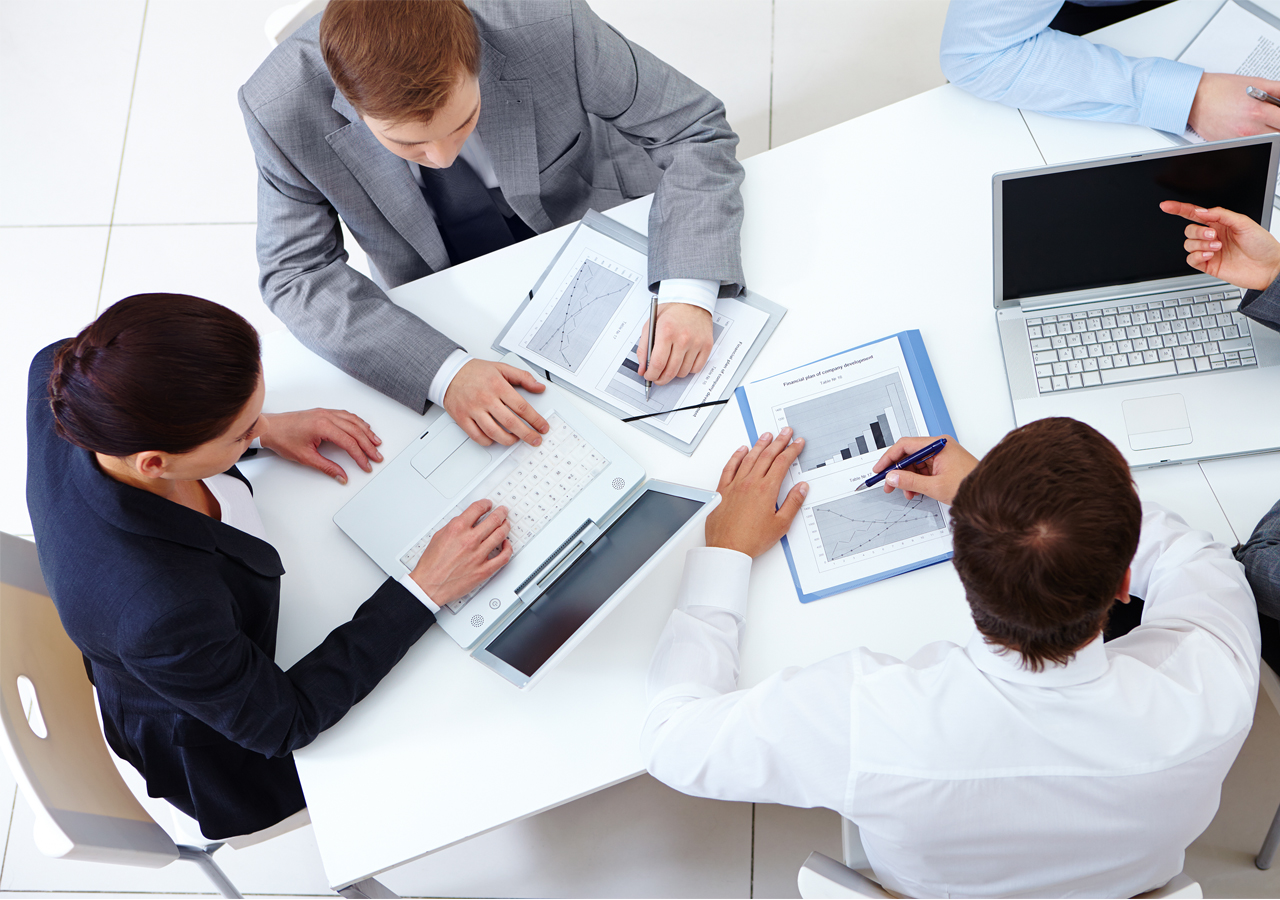 Business discussion going on table